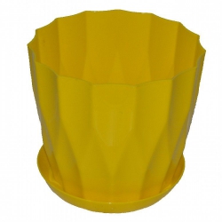 Горщик для квітів Карат з підставкою 19 ЖОВТИЙ (1шт.)