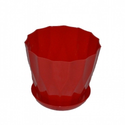 Горщик для квітів Карат з підставкою 13 ЧЕРВОНИЙ (1шт.)