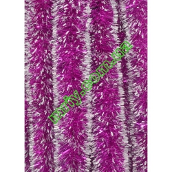 Новорічна мішура Д10 рожевий/б/л (1шт.)