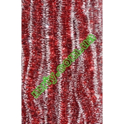 Новогодняя мишура Д2 красный/б (1шт.)