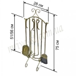 Кований набор для камина квадрат
